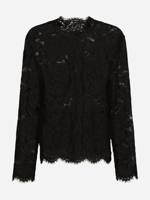 Single-breasted lace jacket