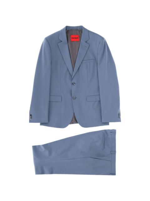 single-breasted slim-fit two-piece wool suit