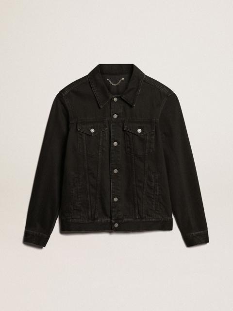 Men’s black one-wash denim jacket