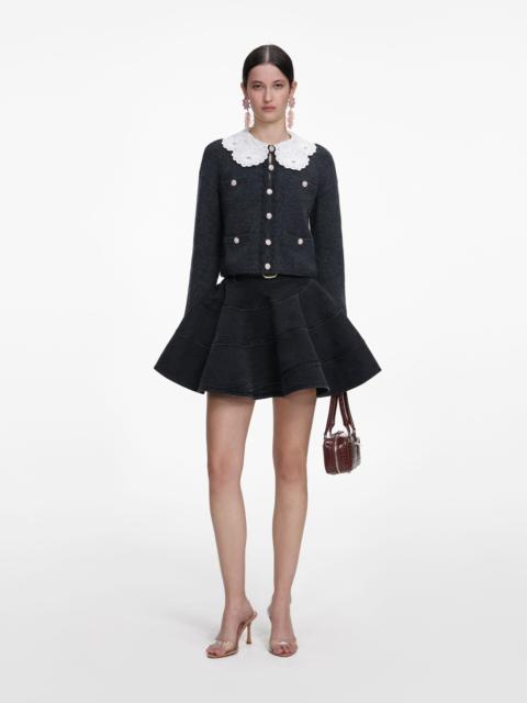 Charcoal Lace Collar Cardigan