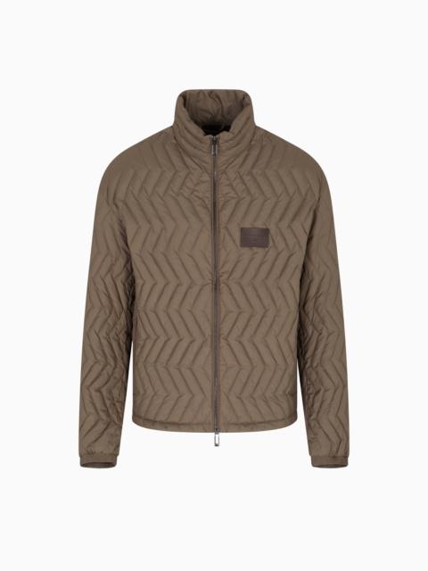 FULL-ZIP DOWN JACKET IN CHEVRON QUILTED RIPSTOP NYLON