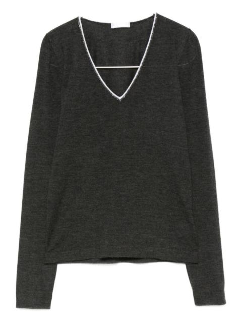 v-neck embellished sweater