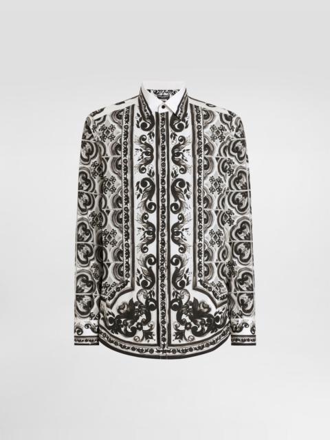 Majolica-print poplin martini shirt