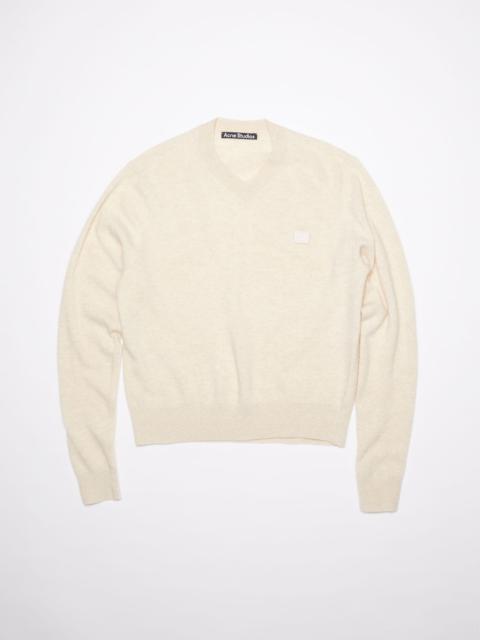 V-neck sweater - Oatmeal melange