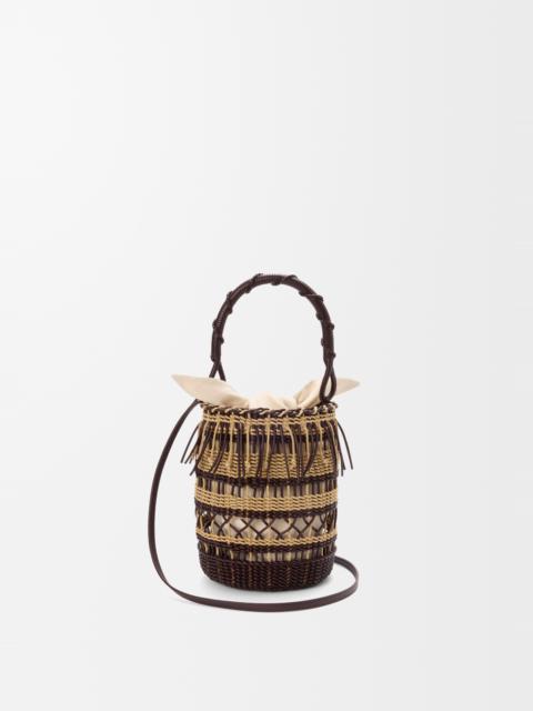 Bucket in cord and leather