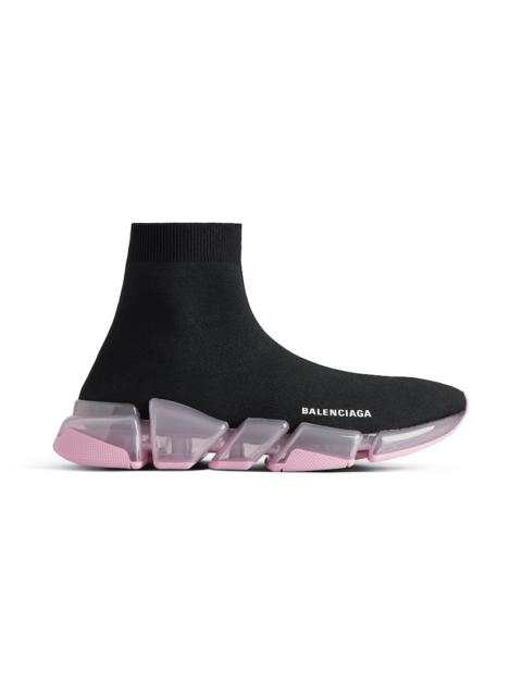 Women's Speed 2.0 Full Clear Sole Recycled Knit Sneaker in Black/rose
