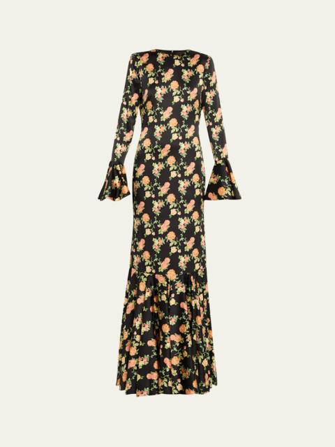 Allonia Floral Silk Gown