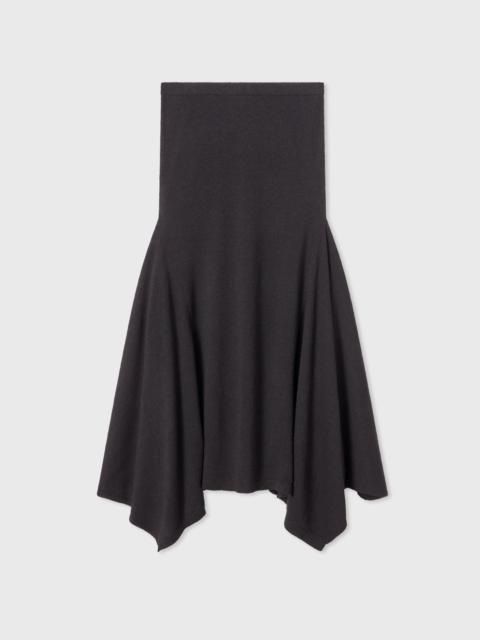 Flared Midi Skirt in Silk Linen