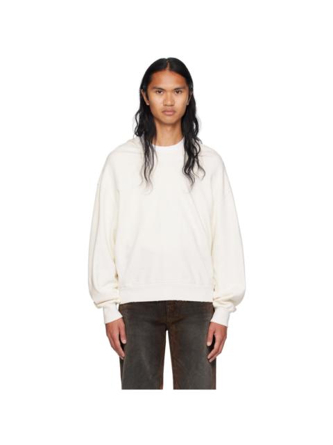 White Wide Neck Hoodie