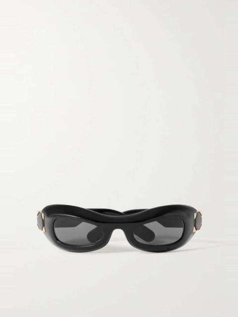 Lady oval-frame acetate sunglasses