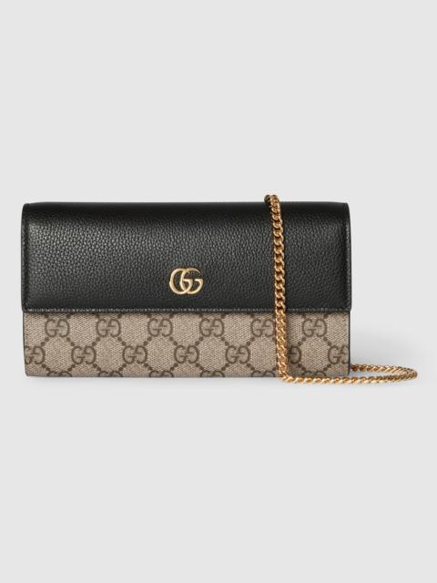 GG Marmont bi-color wallet on chain