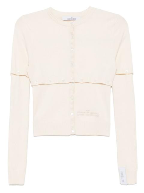 logo-embroidered cardigan