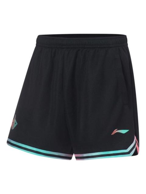 Li-Ning Athletic Competition Sport Shorts 'Black Aqua' AAPT043-12