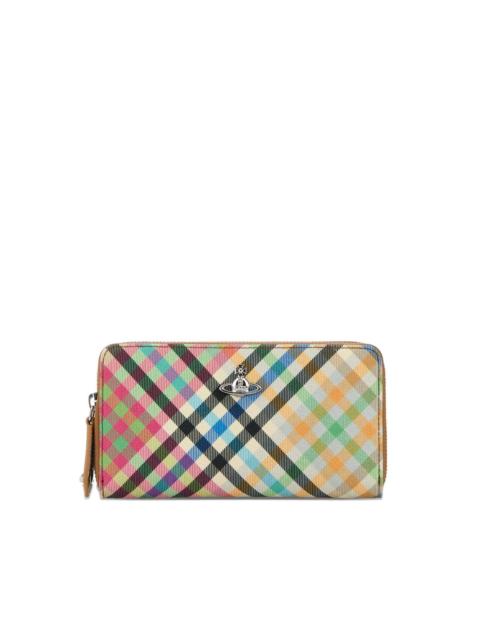 Classic plaid zip-around wallet