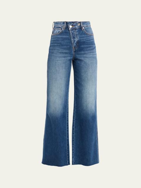 Taylor High-Rise Wide-Leg Crossover Jeans