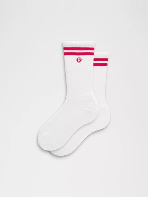 Unisex Daily Essential Crew Socks *Stripe