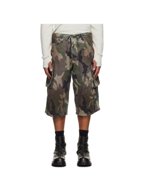 Khaki Camo Cargo Shorts