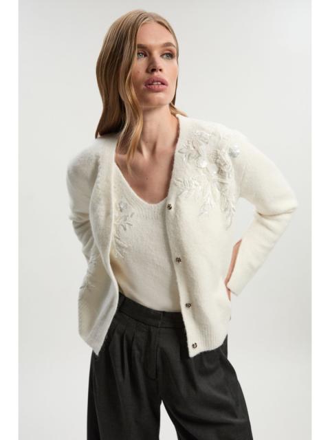 Archive Floral Embellished Cosy Wool Blend Cardigan