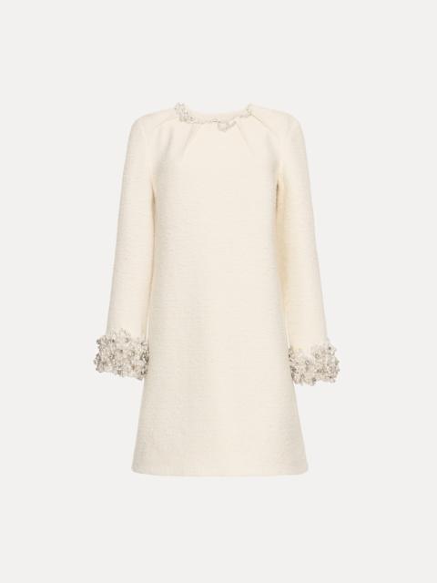 PEARL EMBROIDERED TWEED SHIFT DRESS