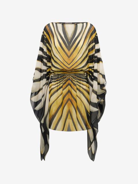 Ray Of Gold Print Kaftan Dress Silk