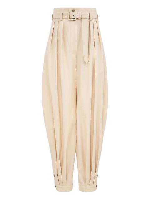 belted pleated pants