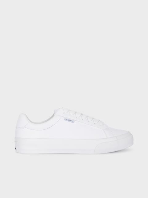 White Coated Leather 'Amos' Trainers