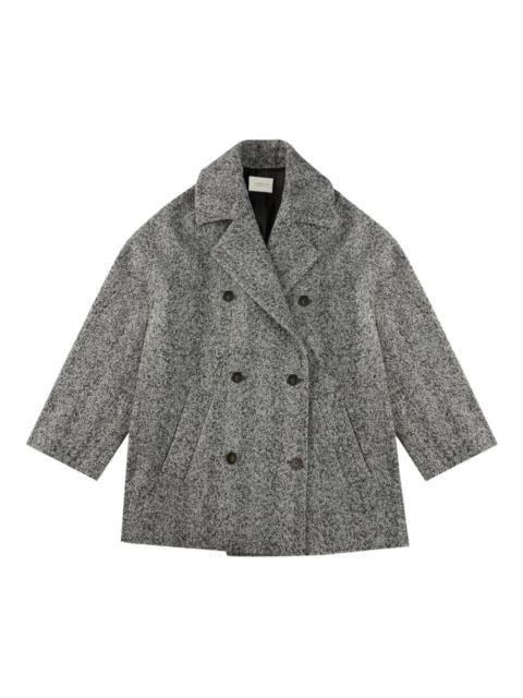herringbone double-breasted peacoat