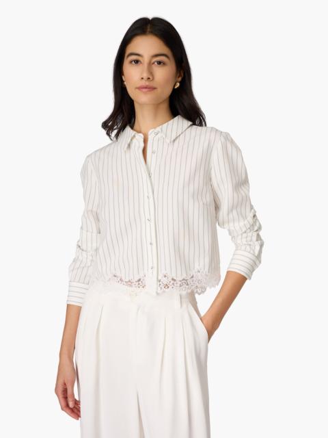 CALLUM BUTTON DOWN WHITE PINSTRIPE