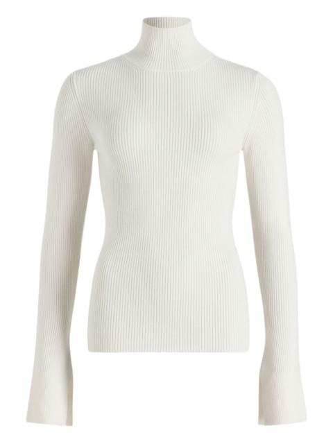 ribbed high-neck sweater