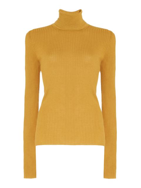 Peppe Knit Turtleneck in Golden Birch Cashmere Silk