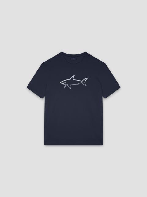 T-SHIRT IN COTTON JERSEY WITH REFLECTIVE SHARK PRINT
