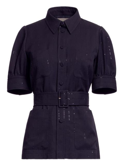 belted crepe shirt