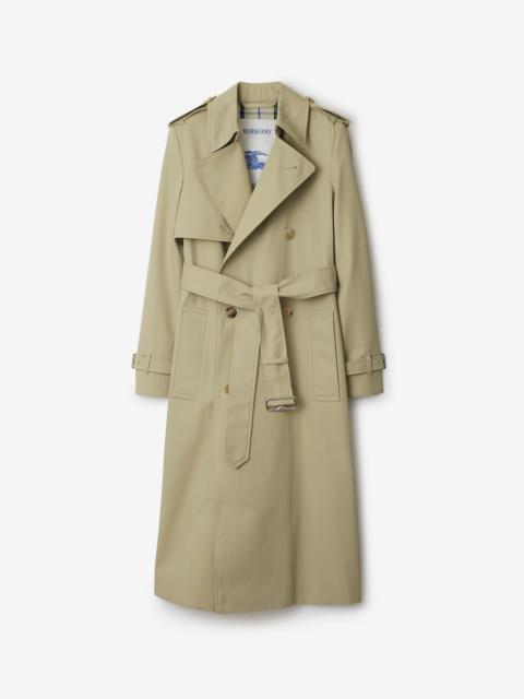 Long Cotton Blend Trench Coat