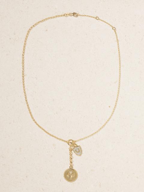 Protection + Small Mixed Belcher 18-karat Gold Diamond Necklace