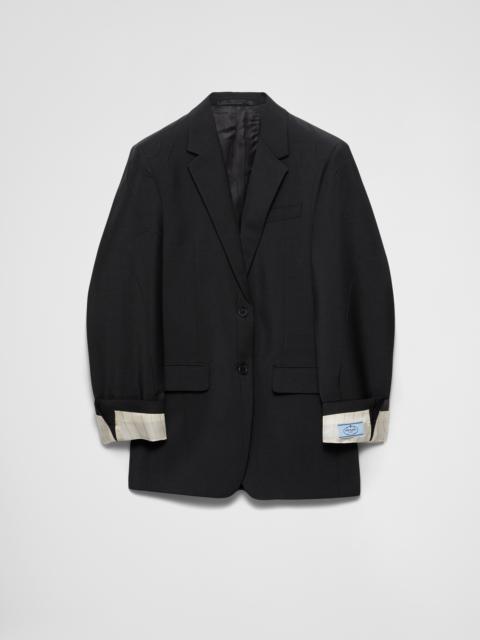 Single-breasted kid mohair jacket