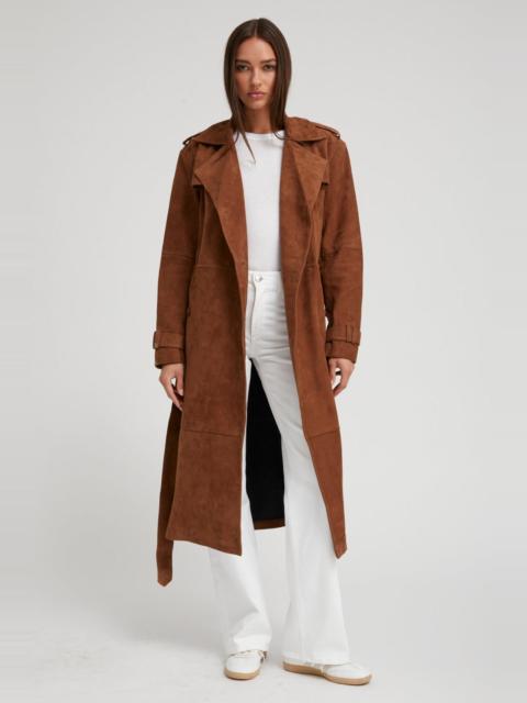 BELLE DE JOUR COGNAC SUEDE TRENCH