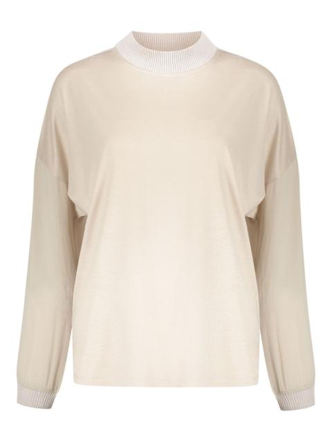 crew-neck long-sleeve top