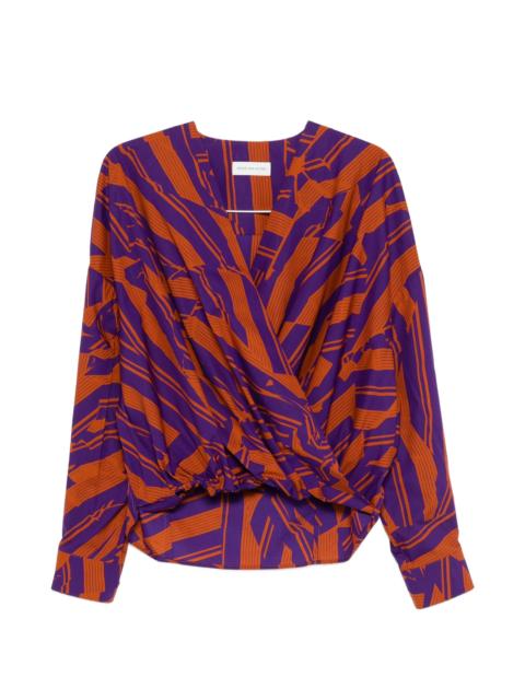 Dries Van Noten Printed V-neck Blouse