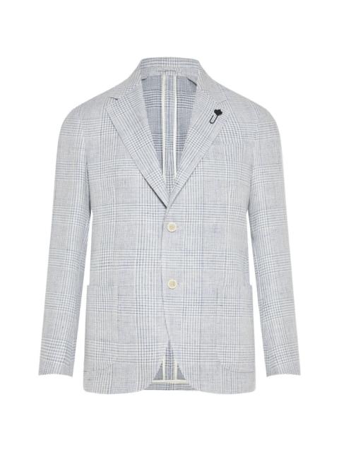 checked single-breasted blazer