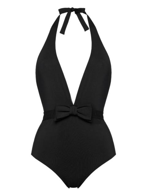 Couture halter-neck swimsuit