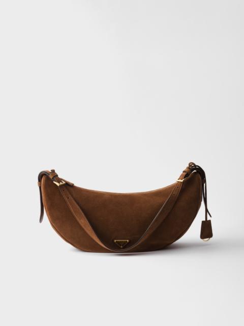 Prada Demi-lune large suede shoulder bag