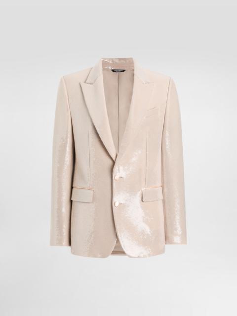 Single-breasted sicilia light jacket with sequins
