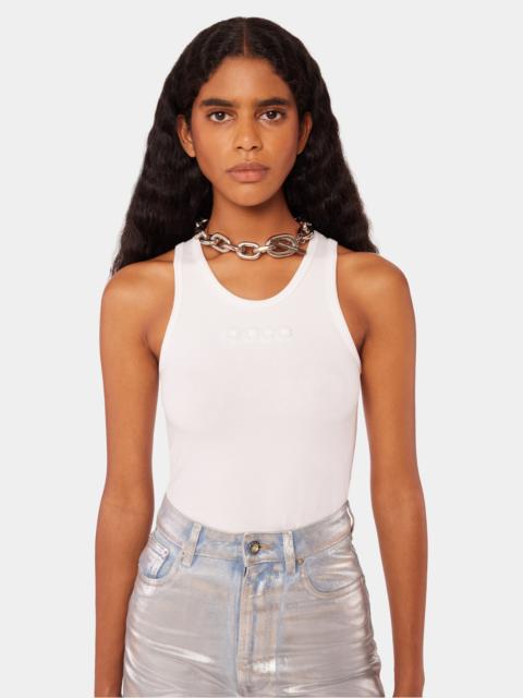 WHITE TANK TOP WITH PACO RABANNE LOGO