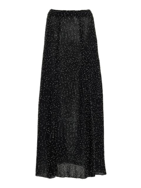 Floris Beaded Knit Skirt in Silk