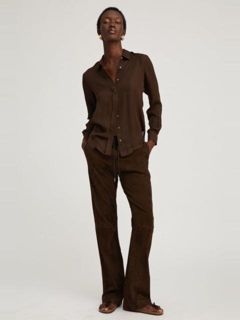 AMERICANO SUEDE STRAIGHT LEG PANTS