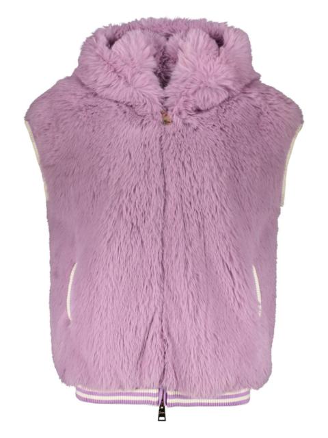 hooded textured gilet