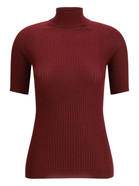 ribbed roll-neck top