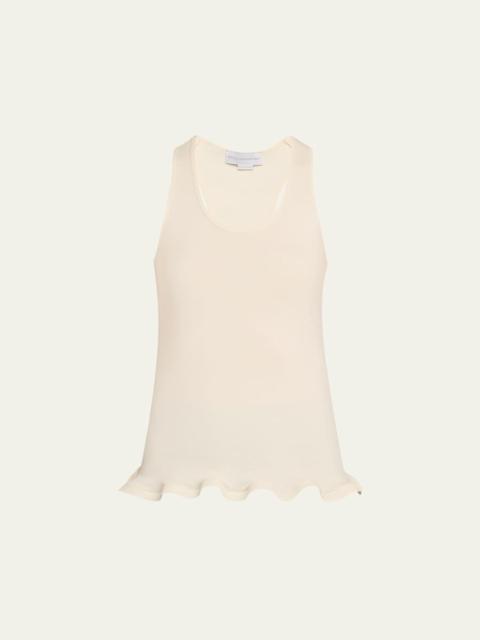 Frilled Hem Rib Tank Top