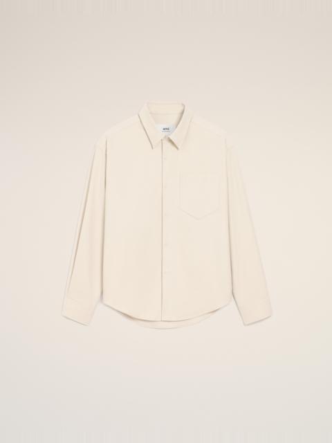 BEIGE COTTON EMBOSSED AMI DE COEUR BOXY SHIRT