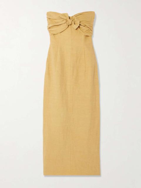Rahel tie-front cotton-blend midi dress